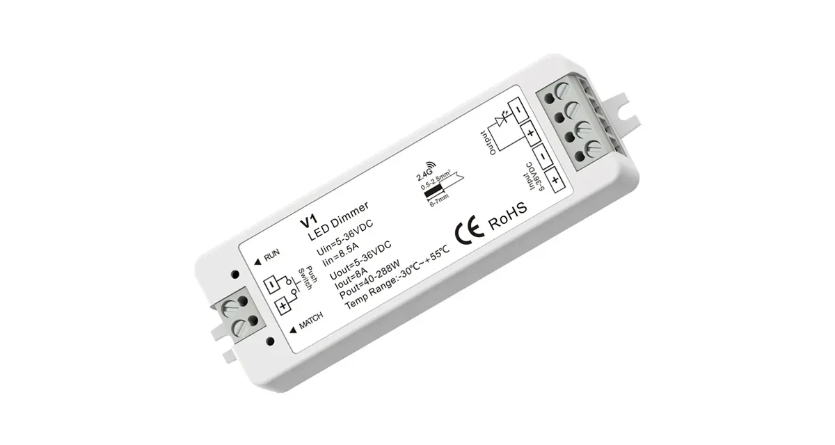 LED controller 5-36VDC, 8A*1CH, PUSH-DIM