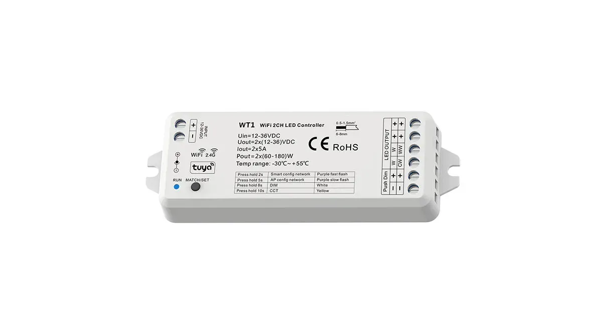 Sterownik LED 12-36VDC, 5A*2CH