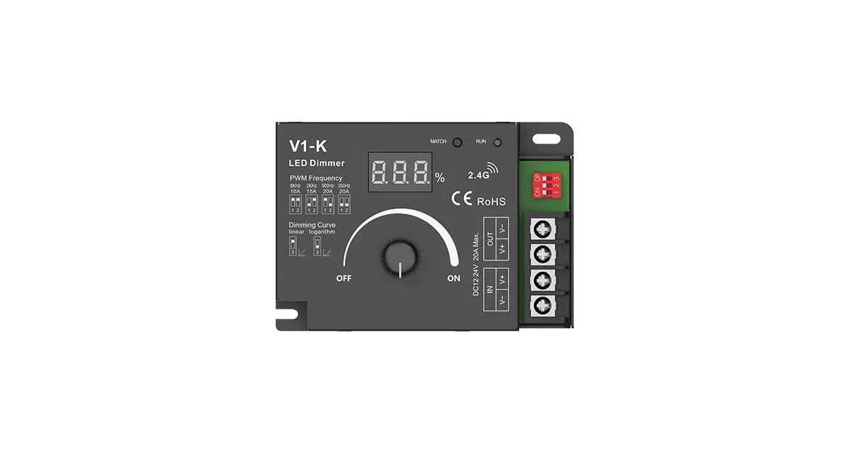 LED controller 12-24VDC, 20A*1CH, PUSH-DIM
